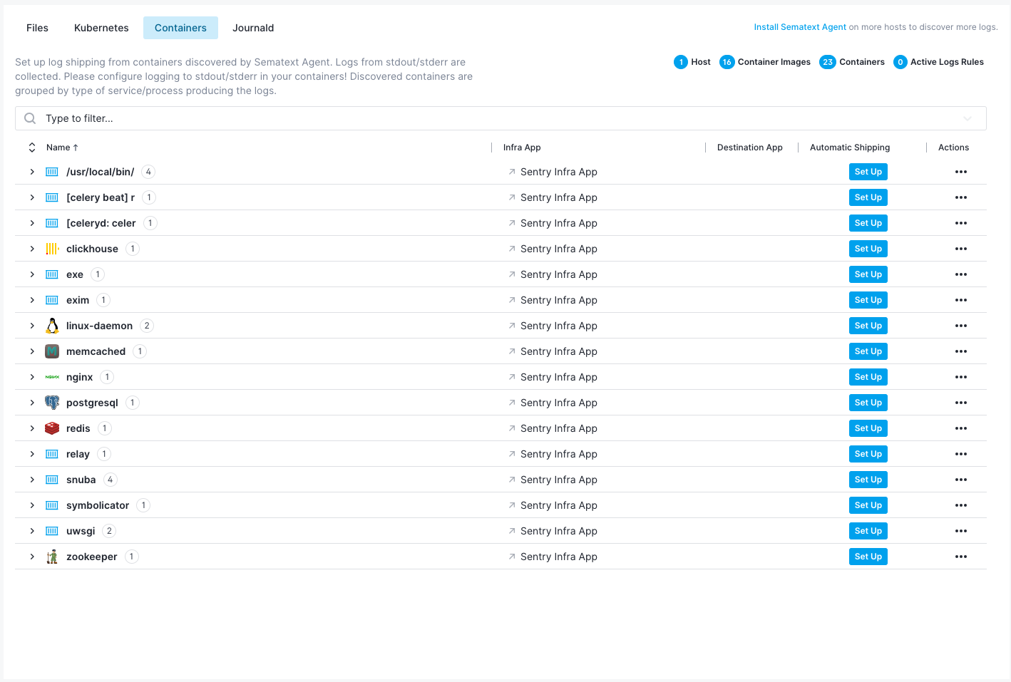 Container Logs Discovery