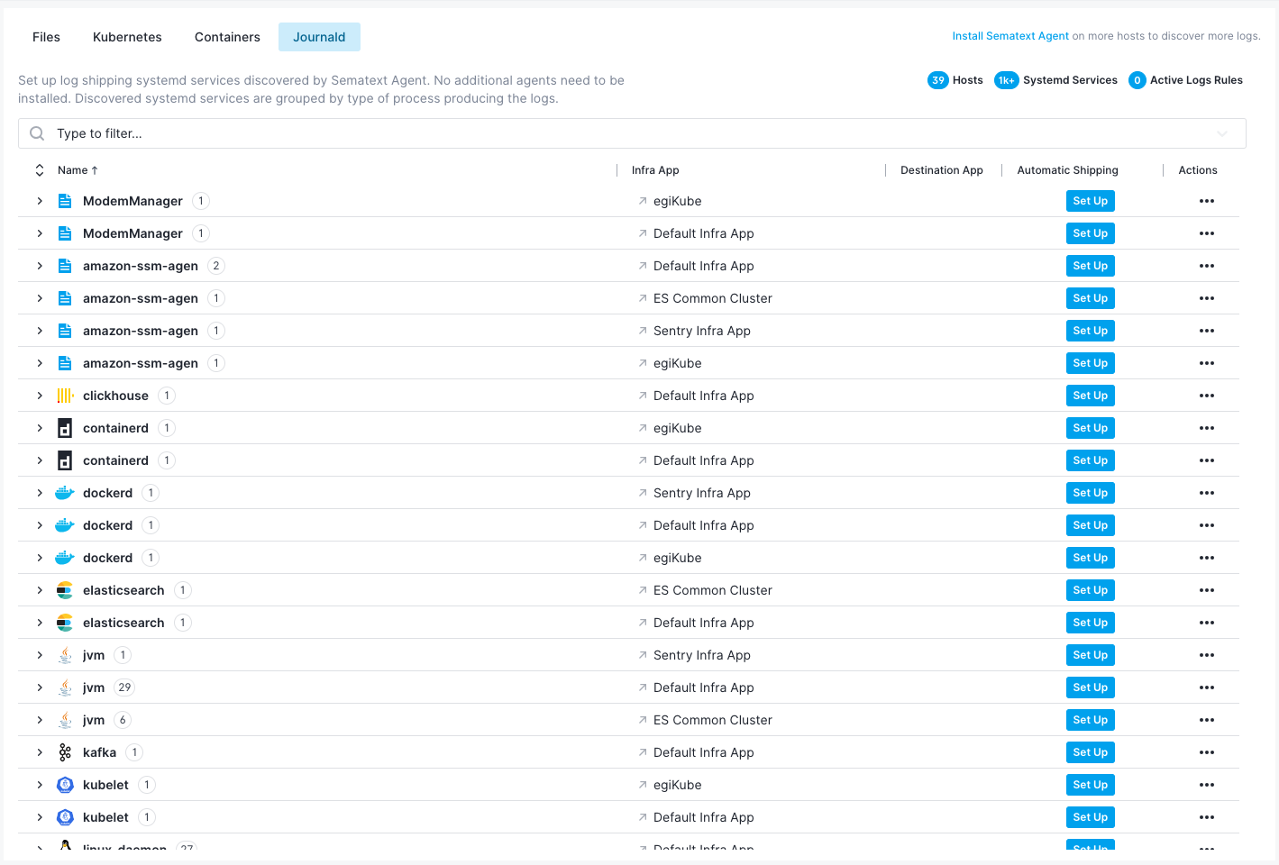 Enable Journald Logs