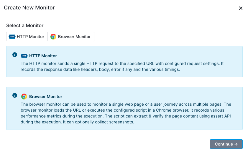 Sematext Cloud - Create New Monitor