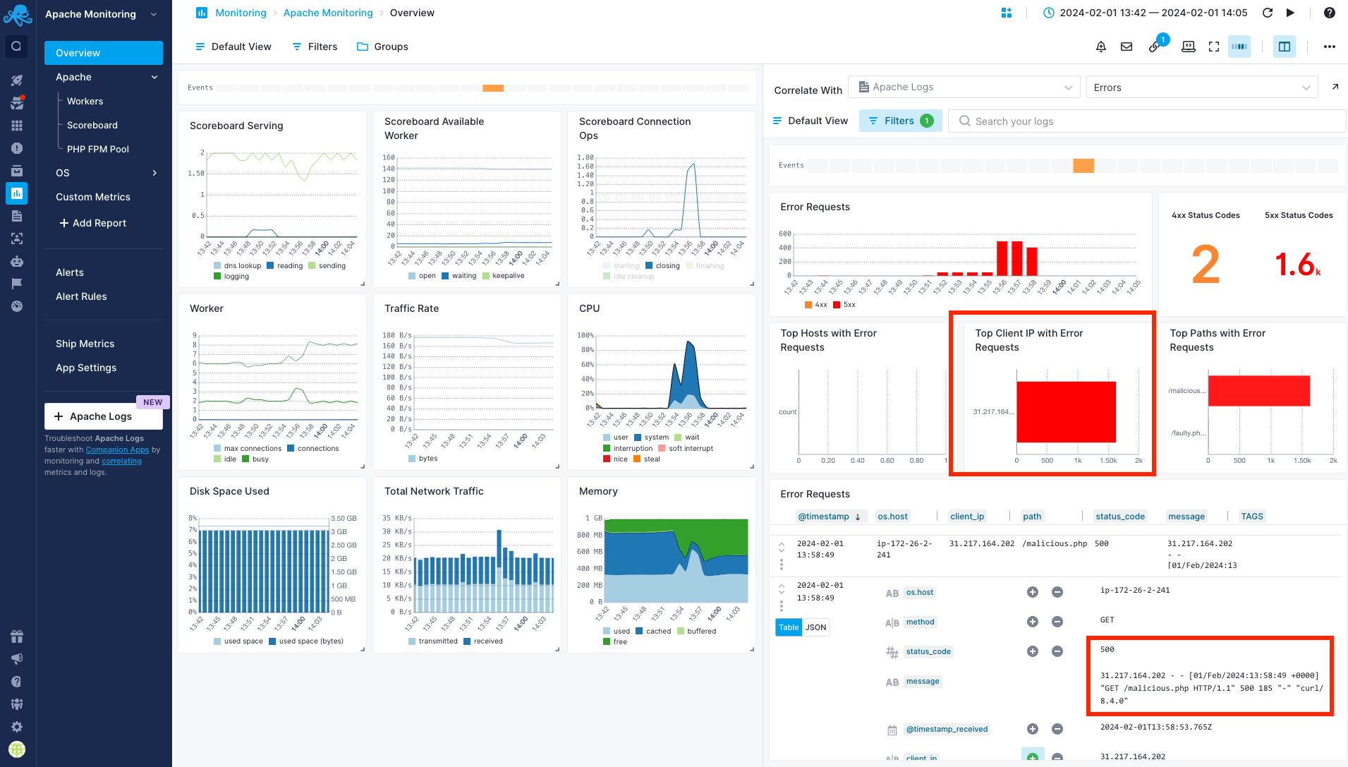 Sematext Cloud Split Screen Example