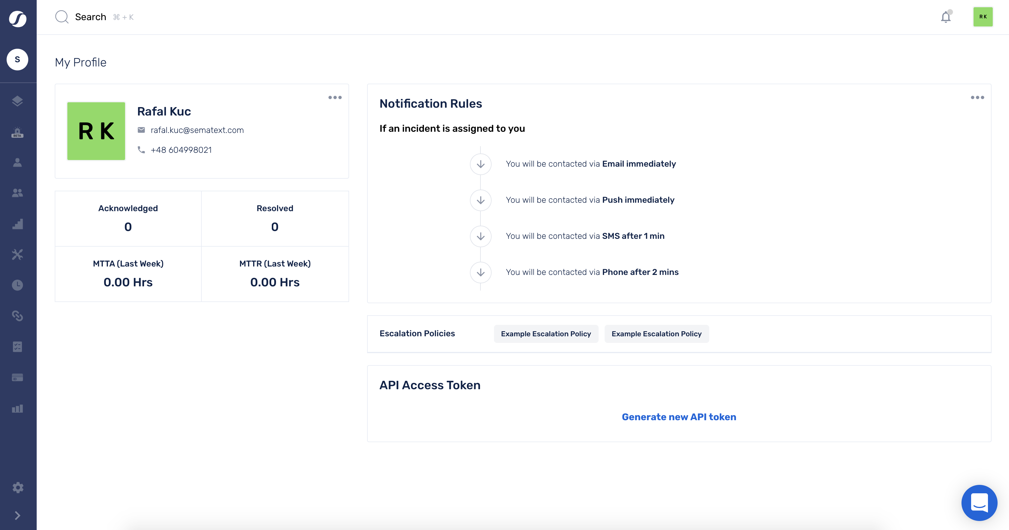 Create Squadcast Integration - New API Token