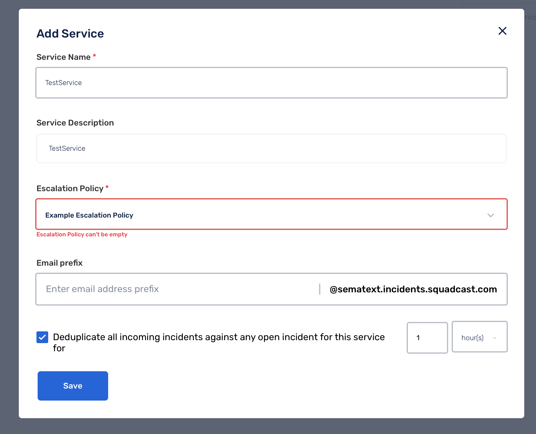 Create Squadcast Integration - Service Details