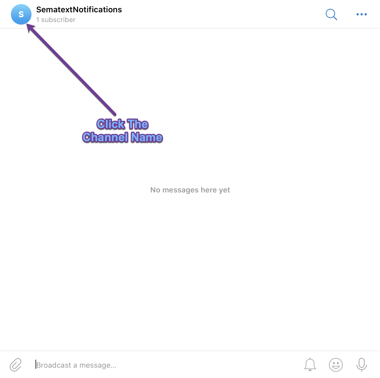 Create Telegram Integration - Click Channel Name