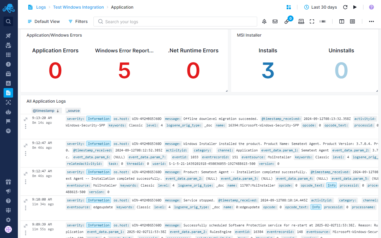 Windows Application Logs