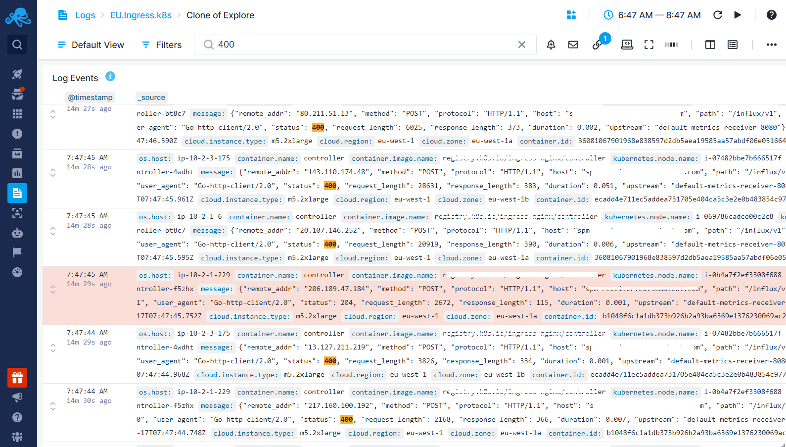 Logs Context View 400