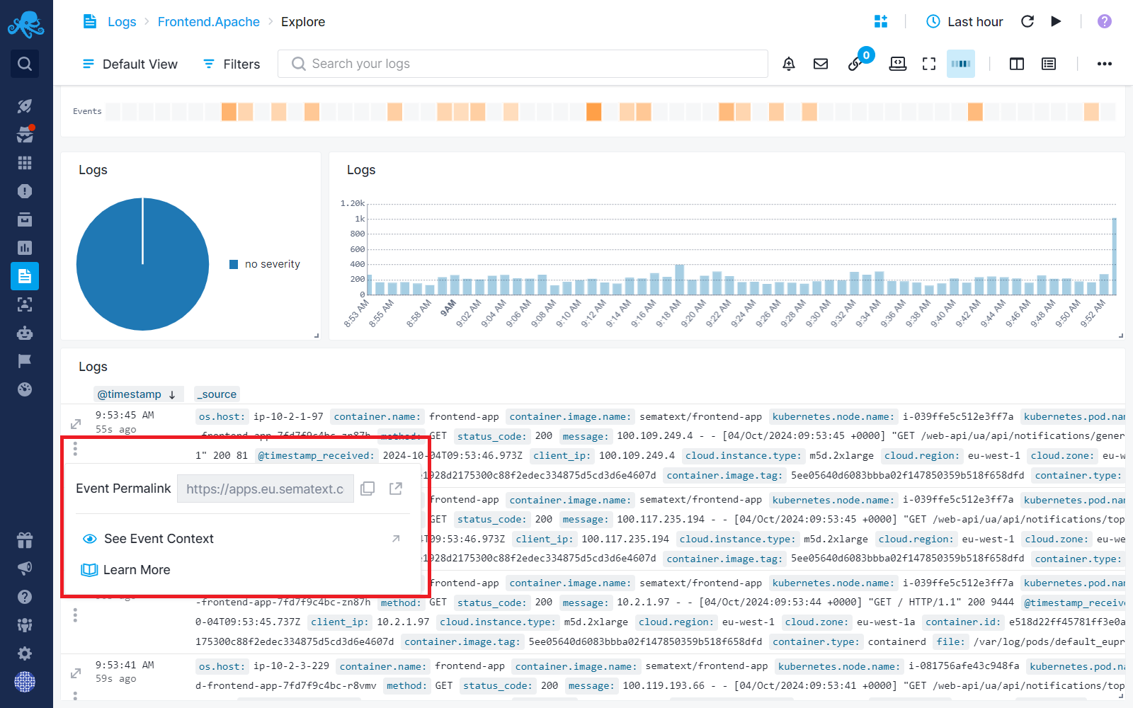 Logs Context View Menu