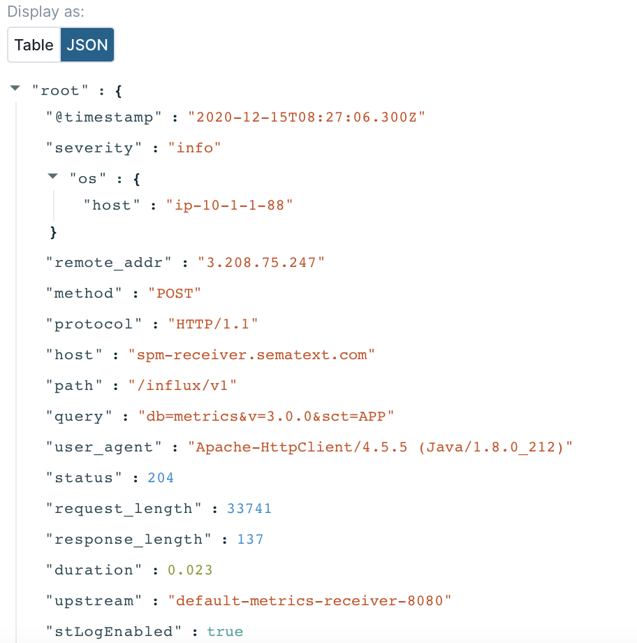 Logs JSON View