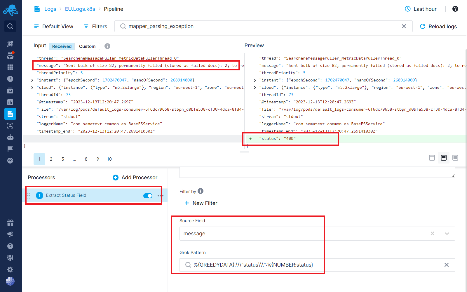 Extract Status Field