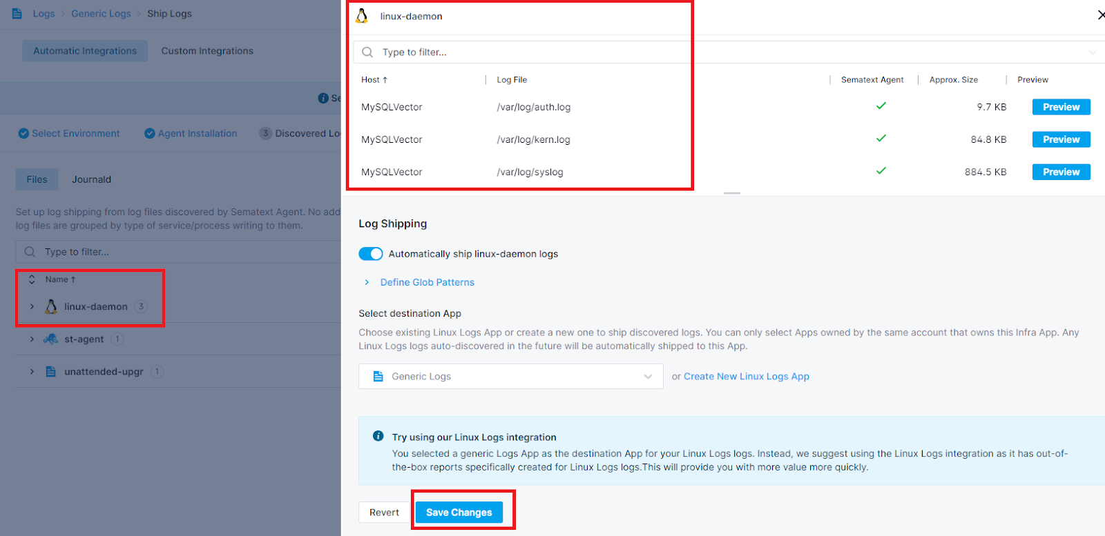 Logs App Set Up Log Shipping