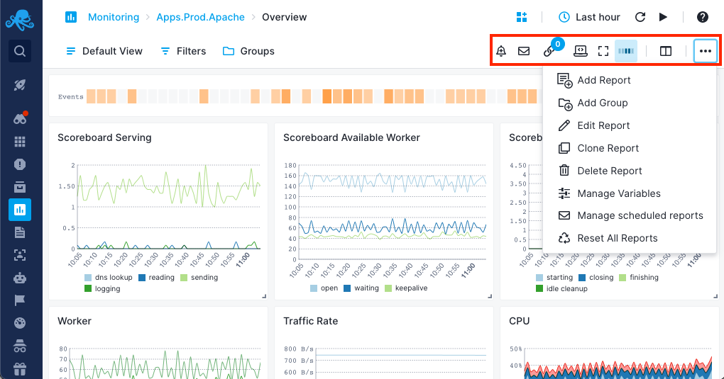 Sematext Monitoring App Settings UI screen