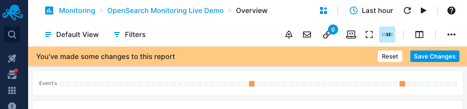 Sematext Cloud Monitoring - Monitoring Report Menu