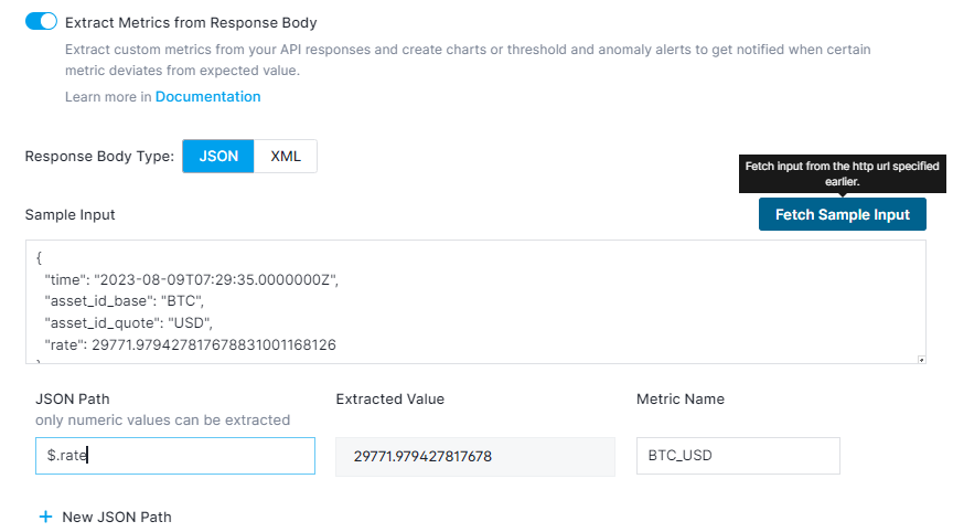 Custom Metrics HTTP Monitor