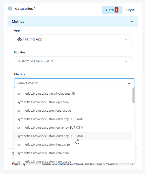 Custom Metrics JSON