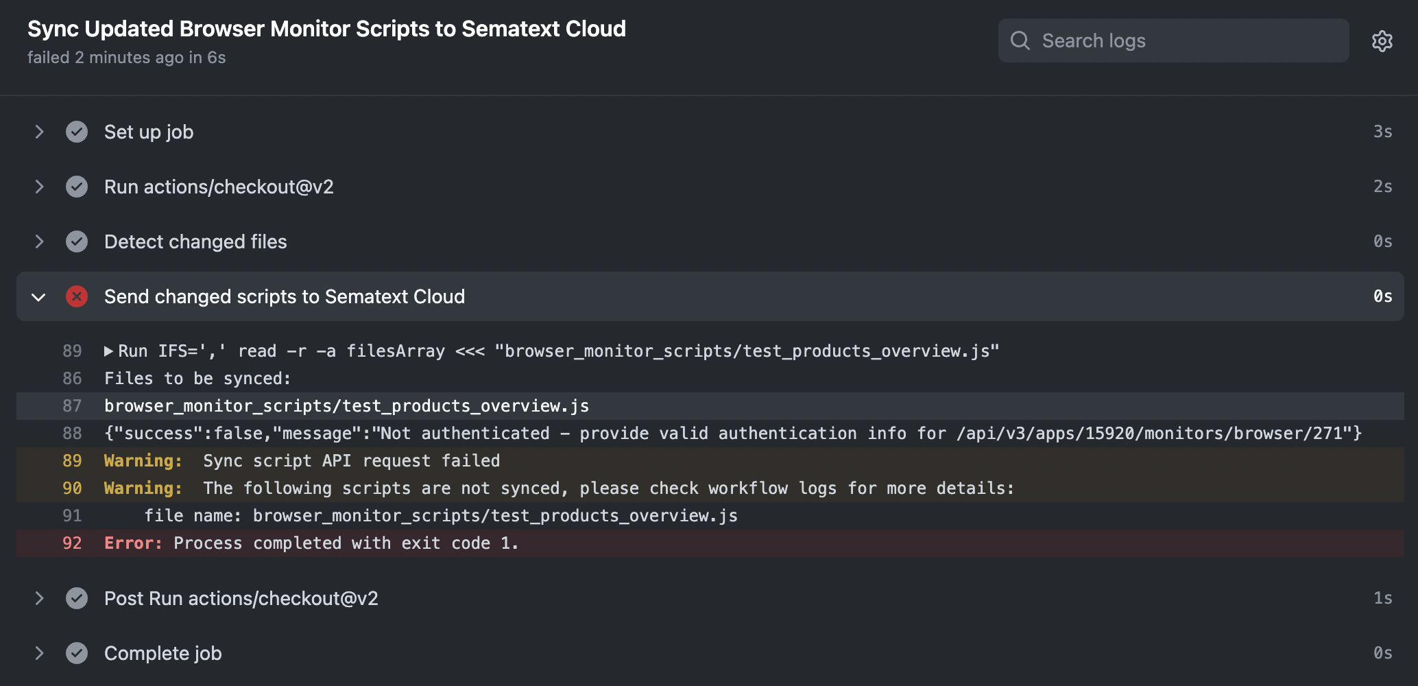 Troubleshooting syncing issues - invalid API key