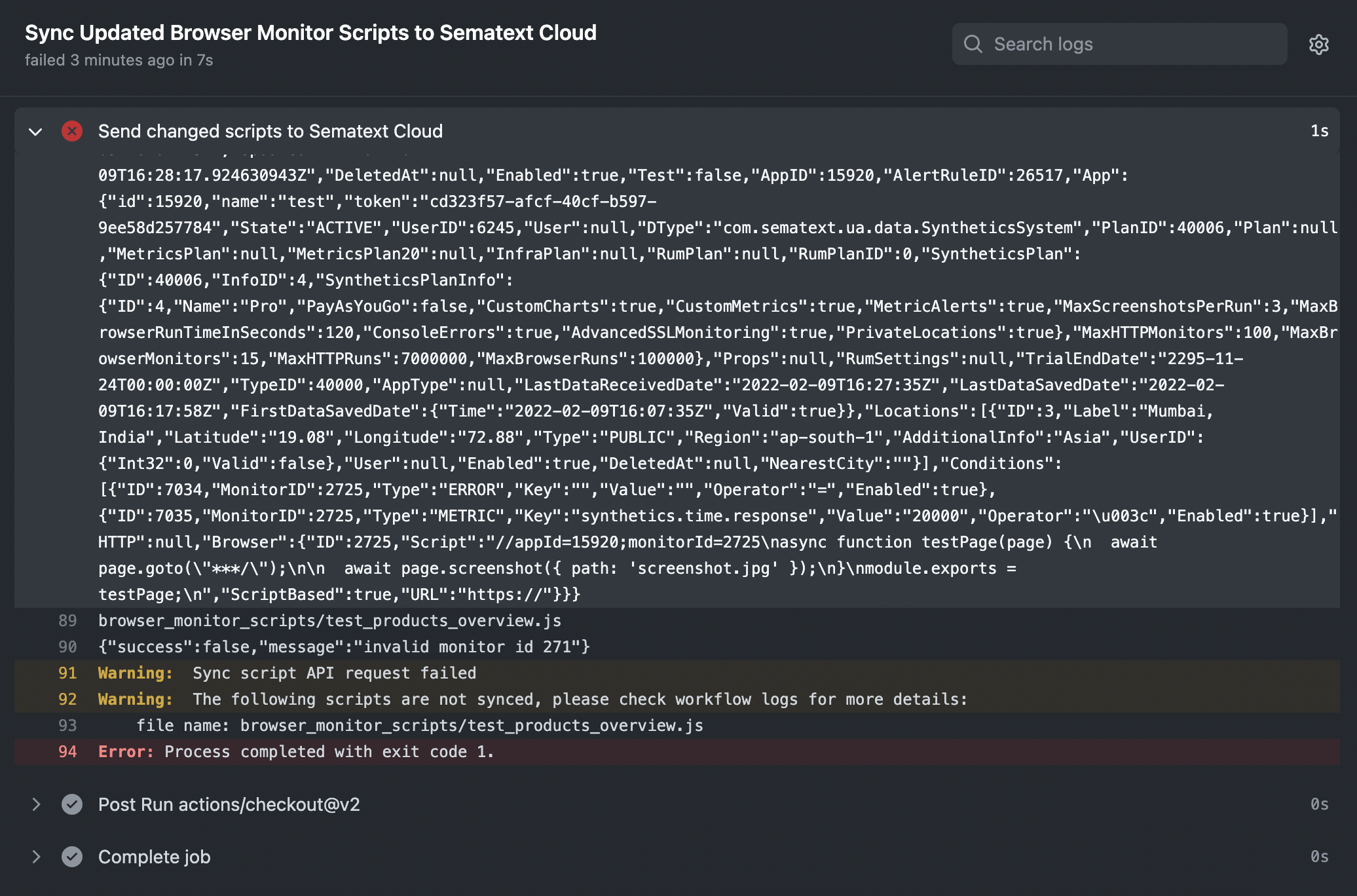 Troubleshooting syncing issues - invalid Monitor ID