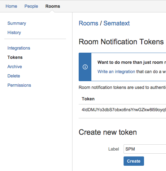 Hipchat Notification Token