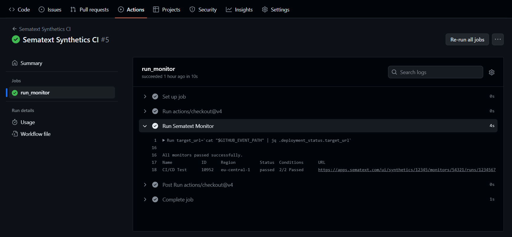 CI/CD GitHub Actions Logs